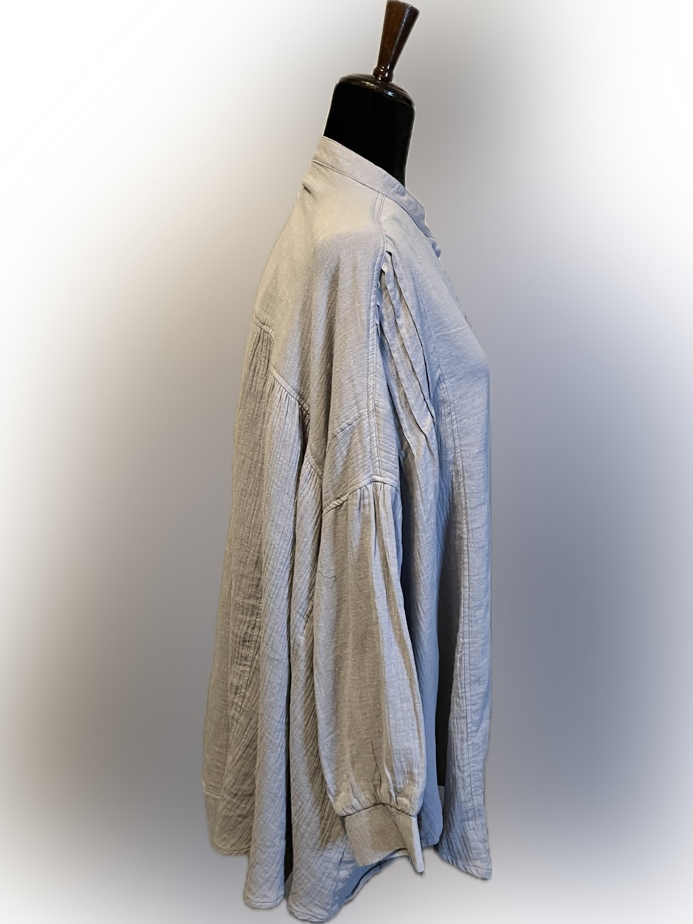 Peach Love California Light Blue Oversized Half Button Pullover Tunic size S - Picture 4 of 13